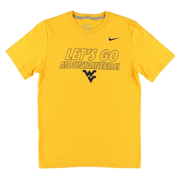 navy blue and yellow nike shirt