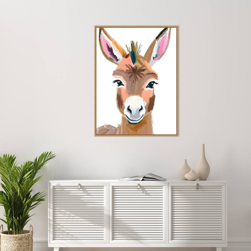 Esel Donkey by Ohkimiko Framed Canvas Wall Art