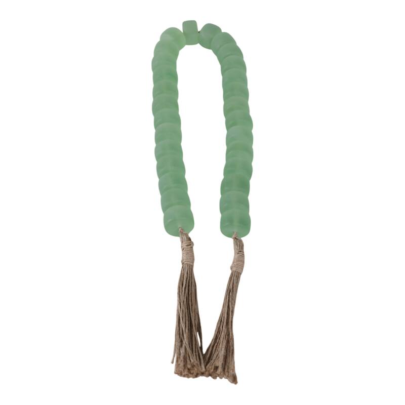 Resin Jute Decorative Beads Tassel Accents Featuring Woven Detailing