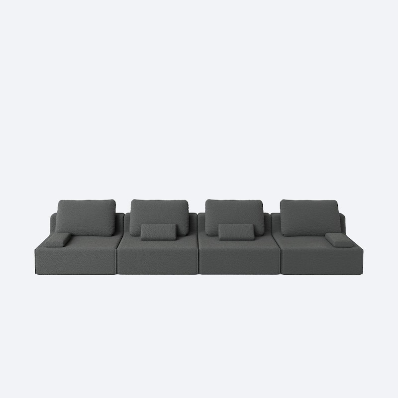 Oversized Modular Sectional Sofa, Luxury Boucle Floor Couch, Convertible Compressed Couch for Living Room, Apartment
