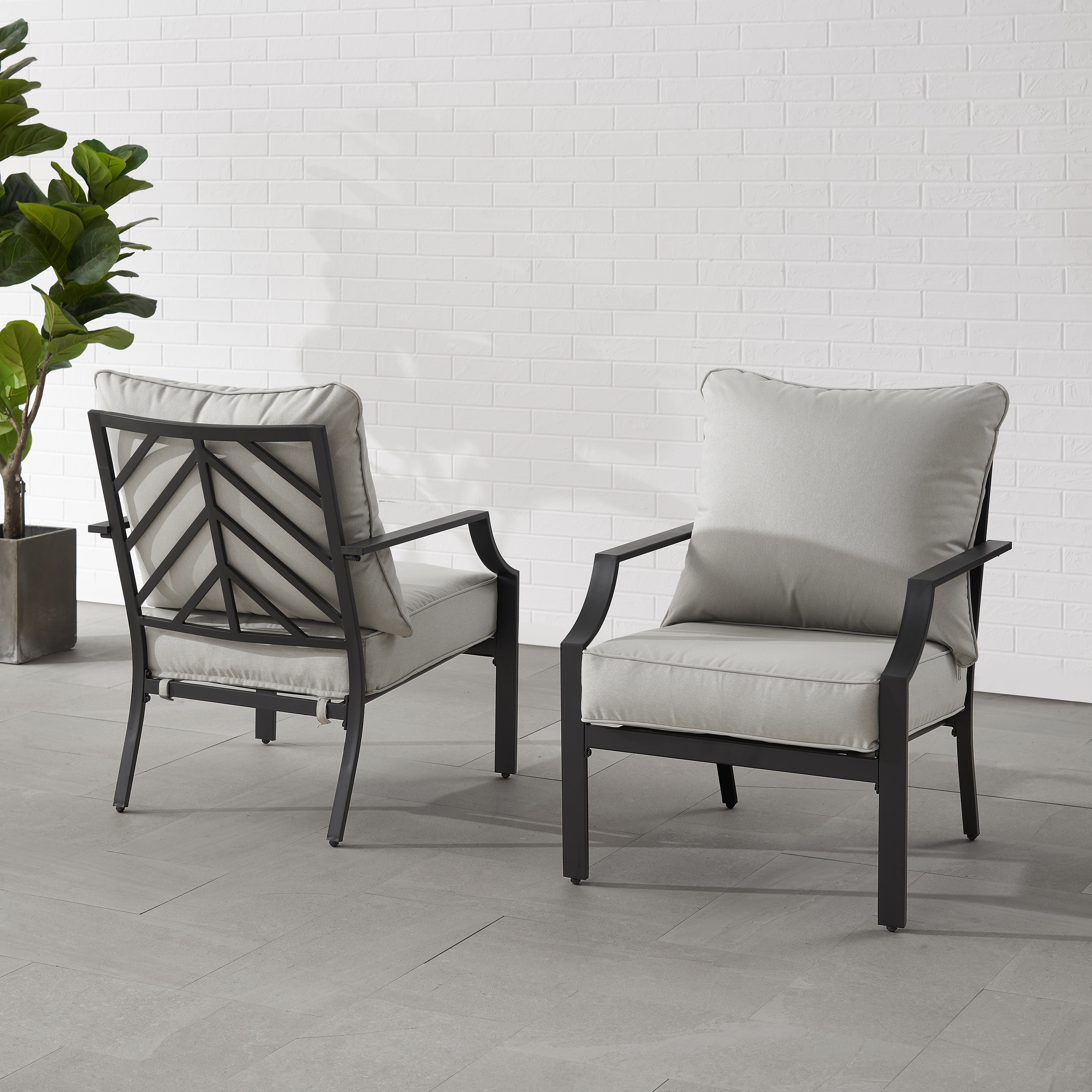 Crosley Otto 2Pc Outdoor Metal Armchair Set
