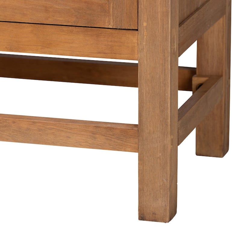 Sibu Storage Cabinet with Rattan Doors - Tall Accent Cabinet with Double Doors and Four Interior Shelves