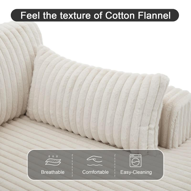Oversized L-Shape Upholstered Chaise Lounge Sofa Couch