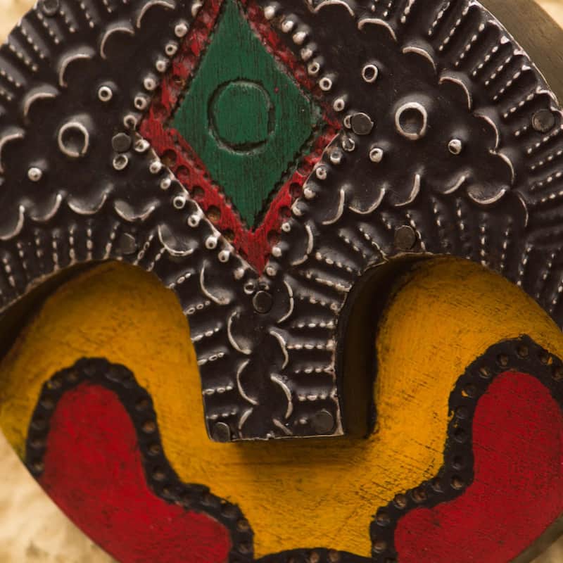 Novica Handmade Round Face African Wood Mask
