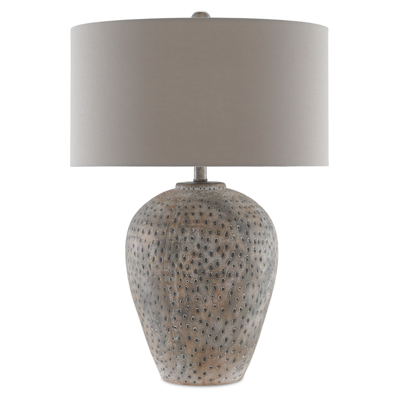 Currey & Company Junius Gray Table Lamp - 27"h x 19"dia