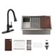 Option 36" Nano Brushed Sink + 2-Spray Pull-Down Faucet