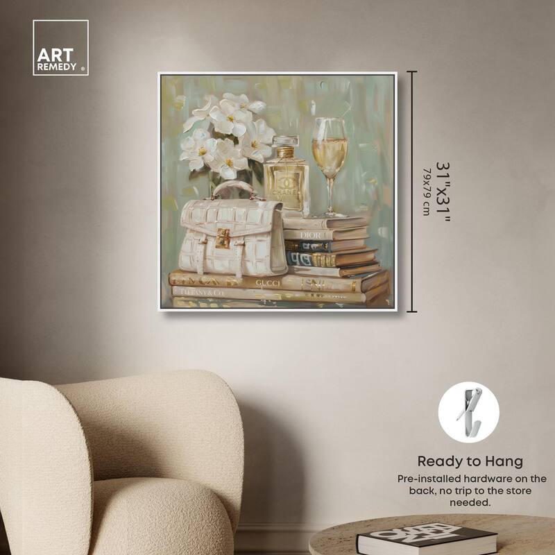Sage Green Glam Canvas by Art Remedy