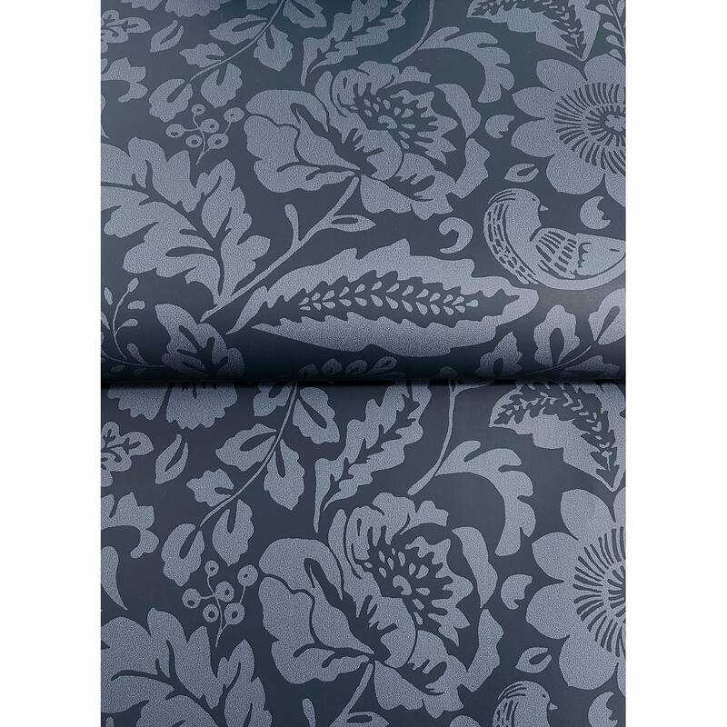 A-Street Prints Marta Navy Floral Trail Wallpaper