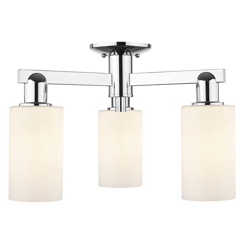 Innovations Lighting Endless Possibilities Arcadia - Clymer - 3 Light 21" Semi-Flush Mount - Polished Chrome/Matte White
