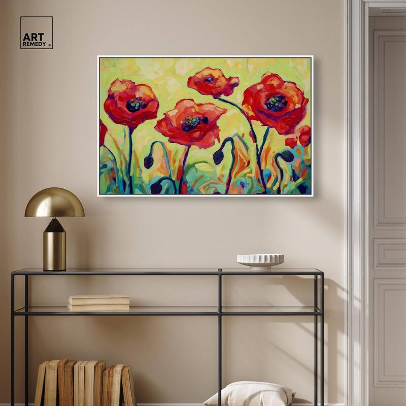 Red Poppy Field II Canvas by Art Remedy