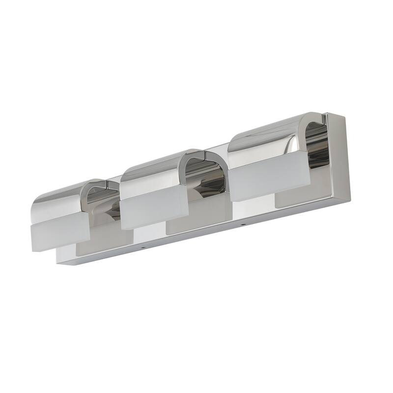 Modern Bathroom 3-Light LED Vanity Lights Over Mirror Bath Wall Lighting - Chrome