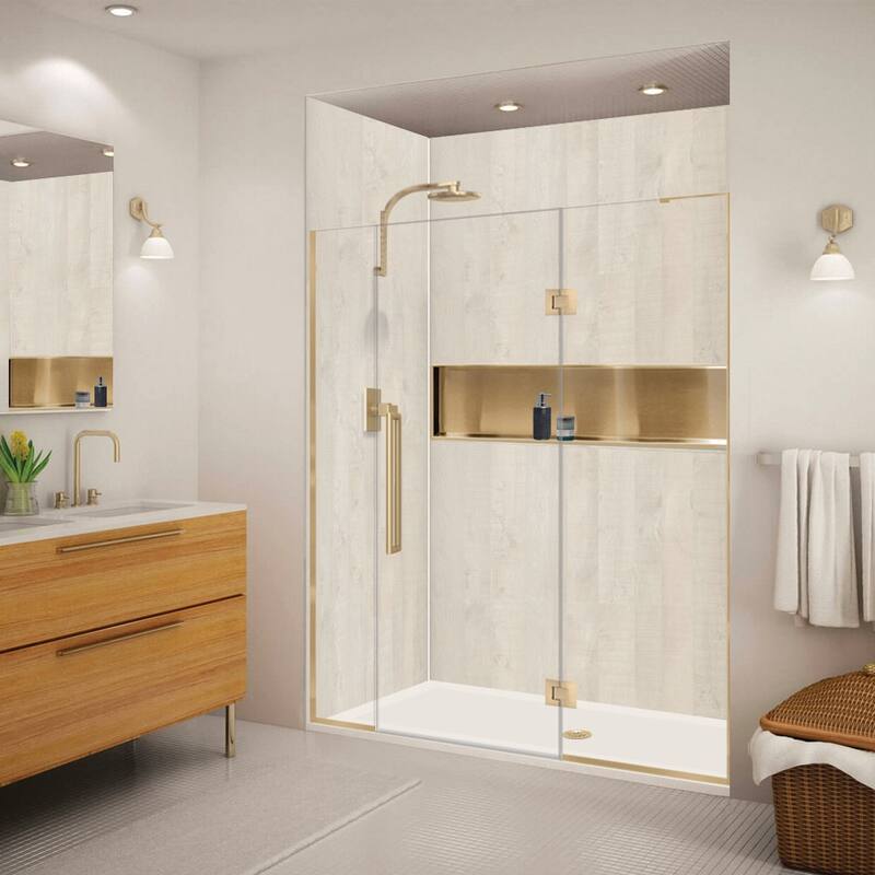 Transolid EHTF64287610C-T Elizabeth 76" High x 64" Wide Hinged Semi - Champagne Bronze
