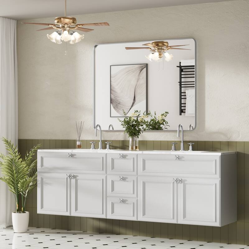 Rectangle Bathroom Vanity Mirror with Metal Frame(Vertical/Horizontal)