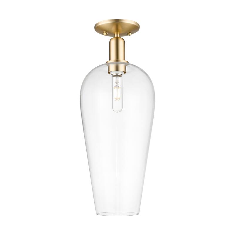 Innovations Lighting 716-1C-21-8 Chelsea Semi-Flush Chelsea 8" Wide - Polished Chrome / Clear Deco Swirl