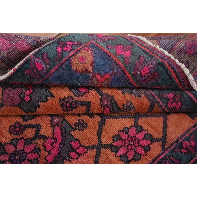 Over-Dyed Sirjan Persian Vintage Runner Rug Handmade Wool Carpet - 3'11"x 9'10"