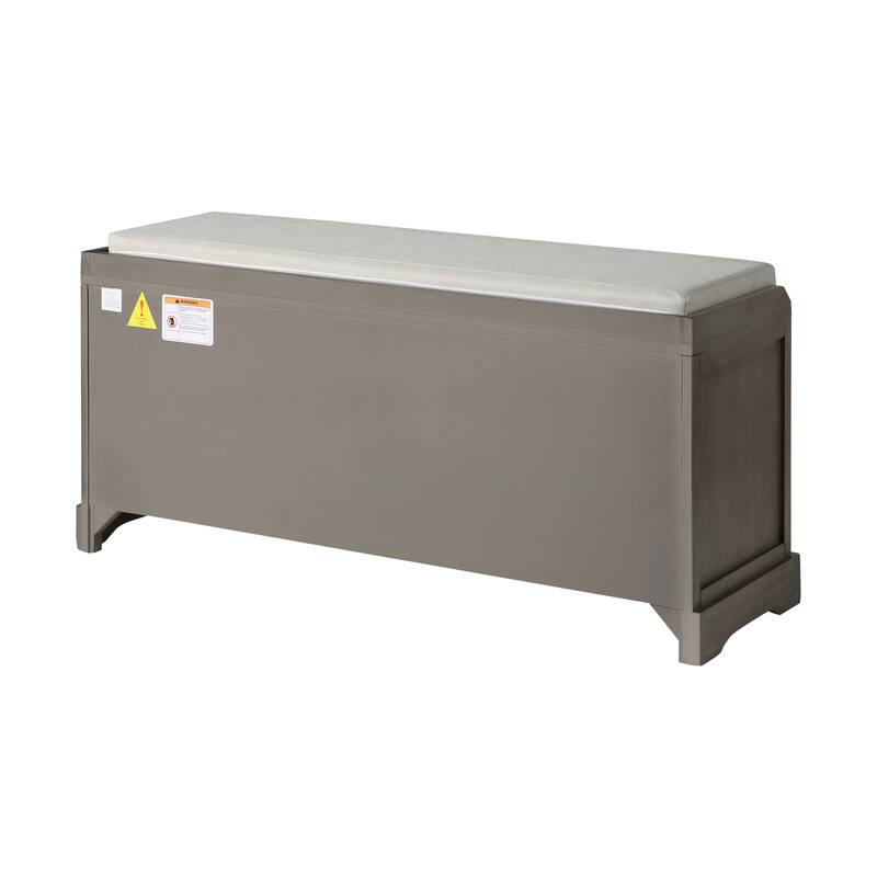 Homes Collection Wood Storage Bench with 3 Drawers and 3 Baskets