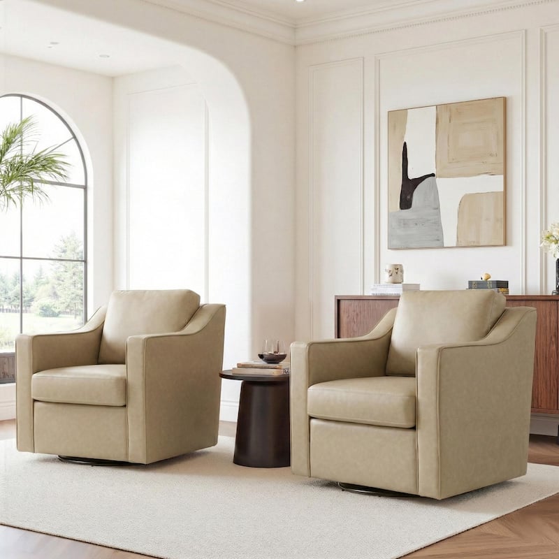 Modern Swivel Upholstered Armchair Accent chair Set of 2