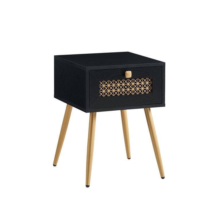 Wood End Table With Storage for Living Room 21.7'' H X 15.8'' W X 15.8'' D