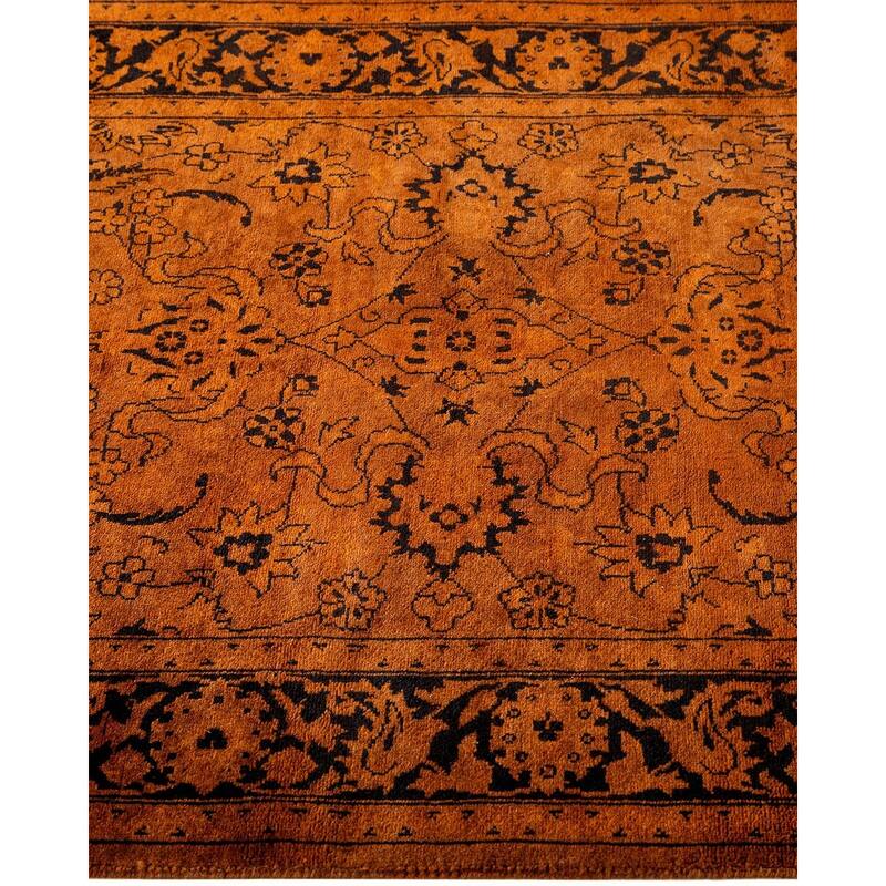 Overton Hand Knotted Wool Vintage Inspired Modern Contemporary Overdyed Gold Runner Rug - 2' 8" x 21' 3"