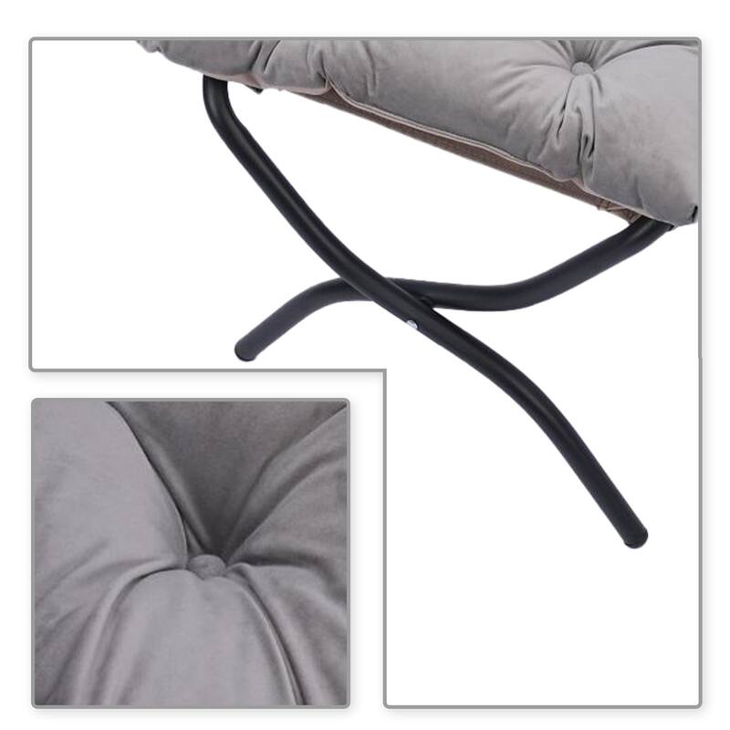 Modern Stylish Fabric Upholstered Accent Leisure Chair with an Ottoman