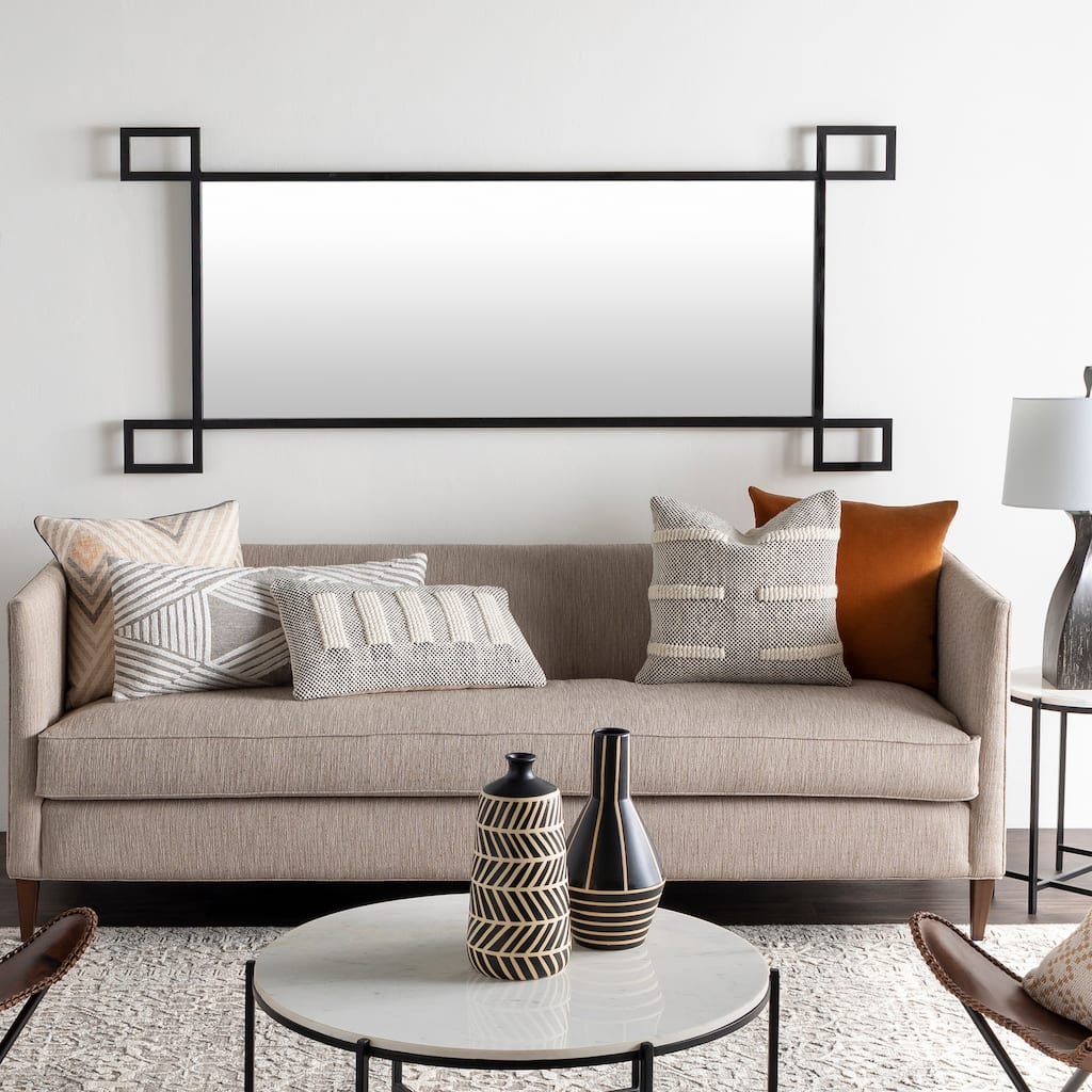 Sasha Modern Black Metal Mirror - 35" x 75"