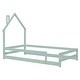 preview thumbnail 17 of 28, Twin Size Wood Bed Frame with House-shaped Headboard Floor bed with Fences