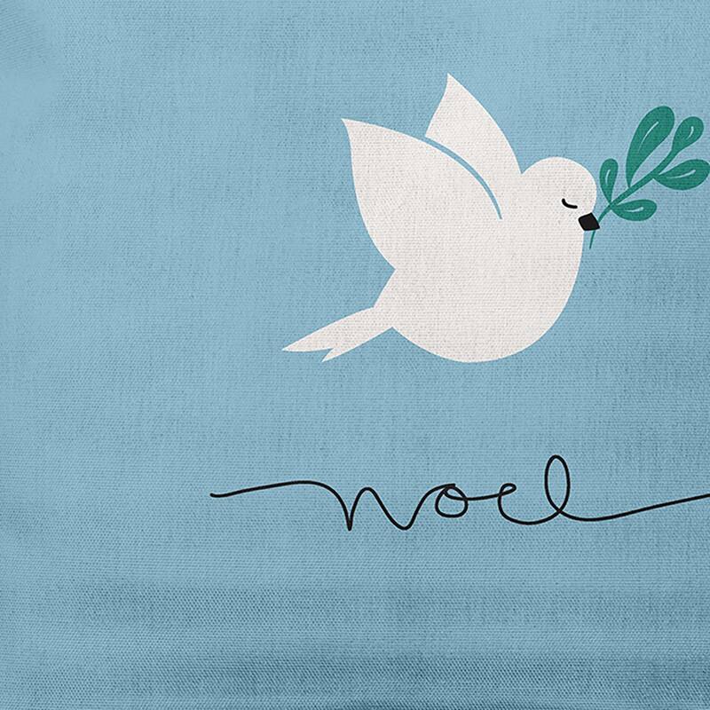 Noel Bird Christmas Soft Spun Polyester Decorative Throw Pillow