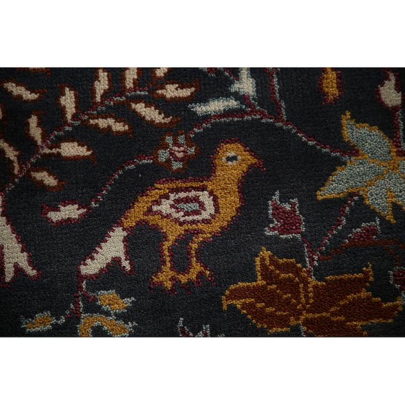 Animal Pictorial Tabriz Indian Area Rug Hand-Knotted Wool Carpet - 7'9"x 9'10"