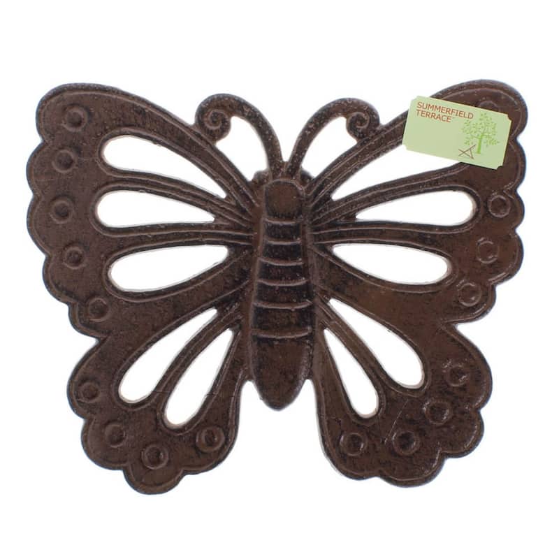 Butterfly Outdoor Garden Stepping Stone - 14" - Bronze Tone