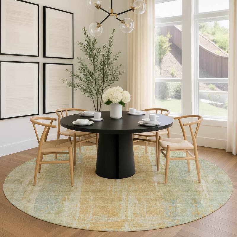 Machine Washable Indoor/ Outdoor Vintage Ombre Chantille Rug