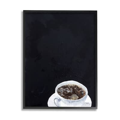 Stupell Contemporary Coffee Cup Saucer Breakfast Kitchen Drink Framed Wall Art, Design by Stacy Gresell