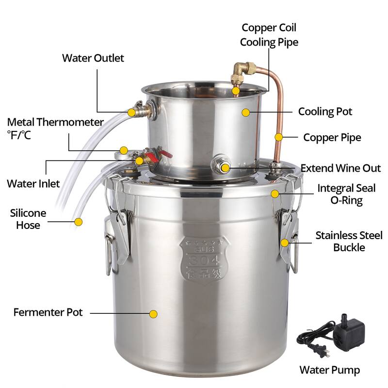 Alcohol Distiller, with Circulating Pump