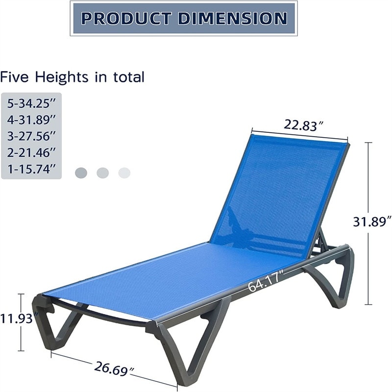 Grey baja sling chaise 2025 lounge