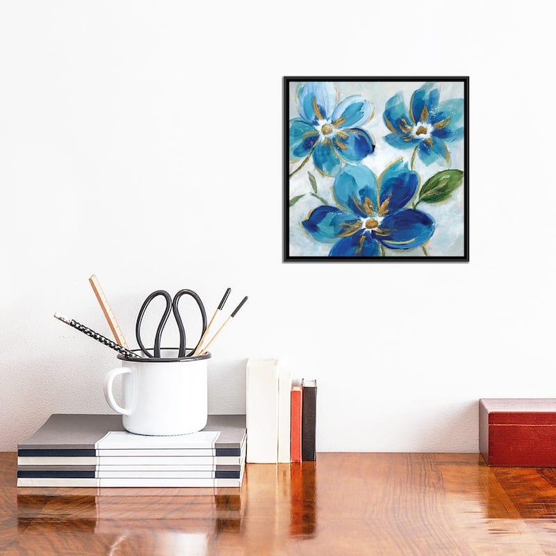 iCanvas "Flowering Blues I" by Nan Framed