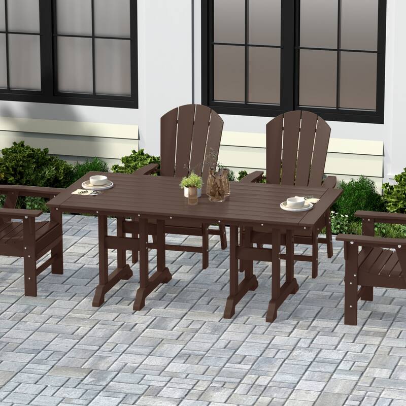 Laguna Hdpe All Weather Outdoor Patio 71" Rectangular Dining Table - Dark Brown