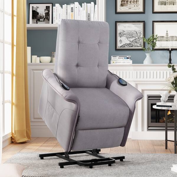 TIRAMISUBEST Elderly with Adjustable Massage Function Recliner Chair - Light Grey