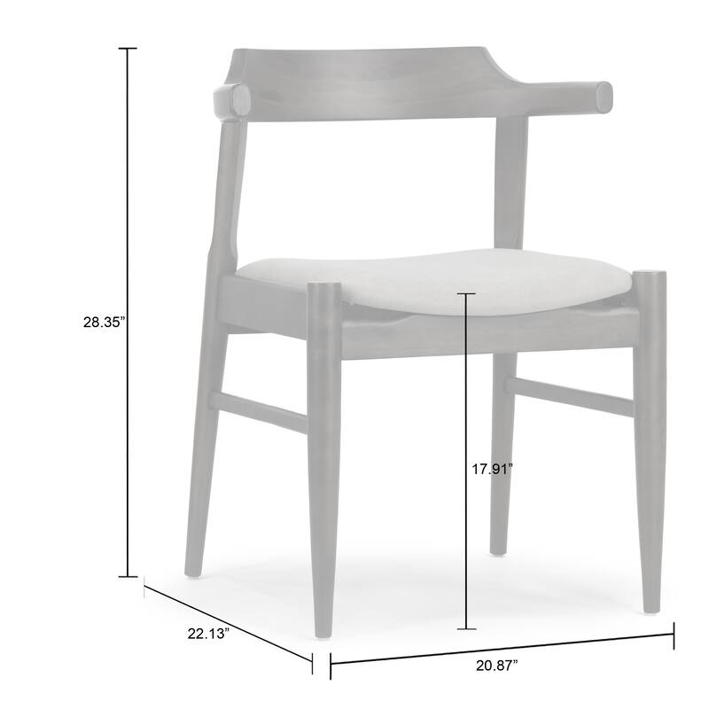 Set of 2 Atlas Retro Modern Dark Brown Wood Chair with Curved Back