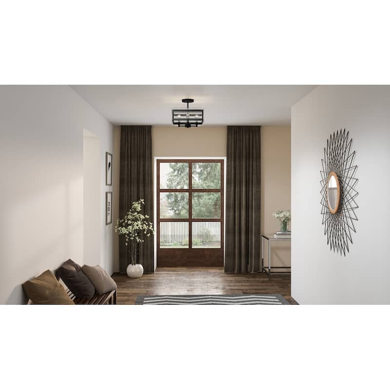 Quoizel Semi-Flush Mount 4-Light Semi-Flush Mount in Earth Black