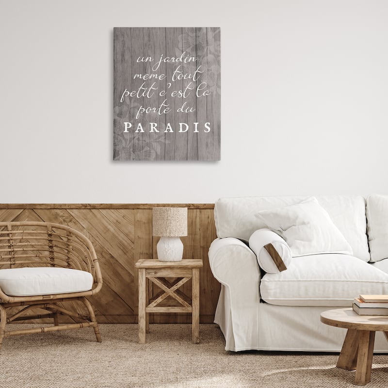 Stupell Uplifting French Garden Phrase Canvas Wall Art Design By Lil' Rue