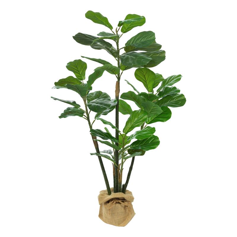 Fiddle Leaf Fig Faux Tree in pot (Set of 2) - Green - 47.24'' H x 22.83'' W x 18.11'' D