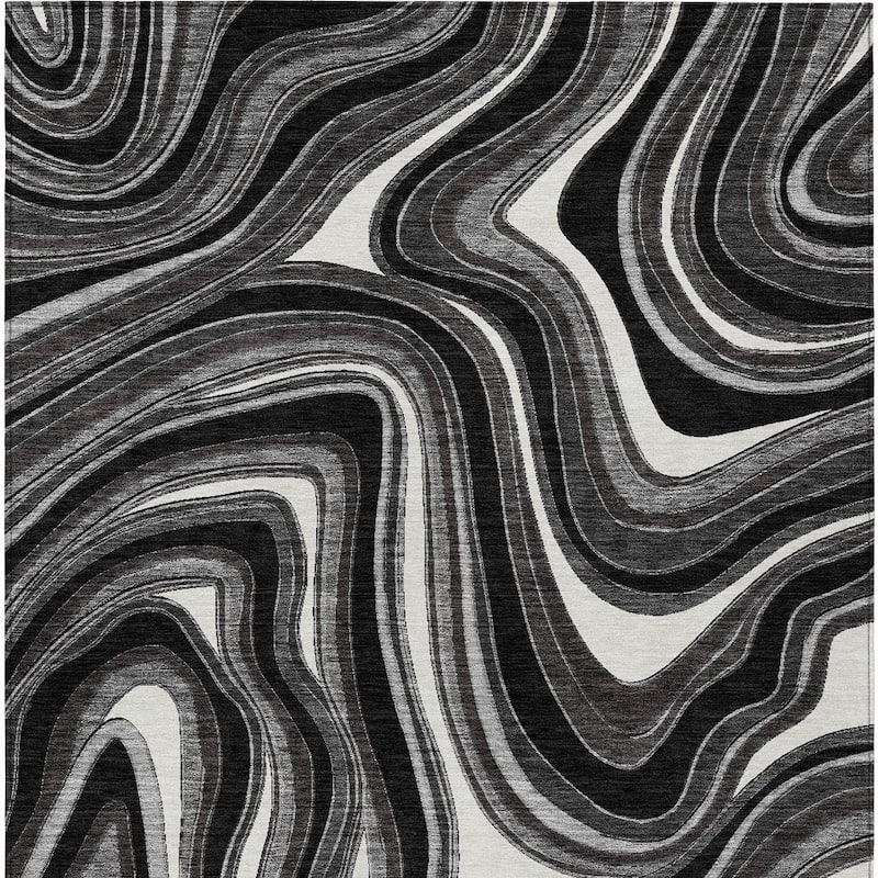 HomeRoots Abstract Transitional Rectangle Outdoor Rug