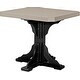 preview thumbnail 40 of 43, Poly Lumber Square Table Counter Height - Weatherwood & Black