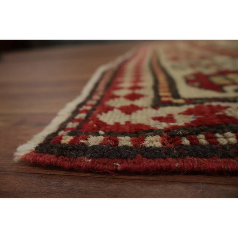 Hand Knotted Oriental 100% Wool Carpet Traditional Tribal Beige & Ivories Kazak Area Rug - 7' 11'' X 4' 11''