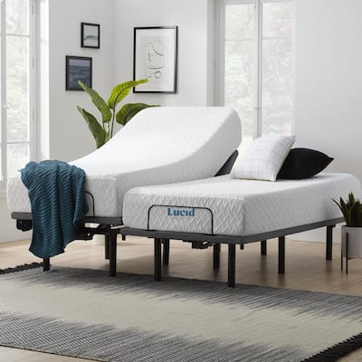 Lucid 12-inch Gel Memory Foam Mattress and Adjustable Base Set
