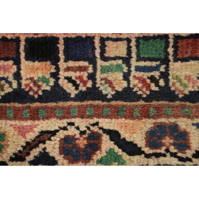 Hand Knotted Oriental 100% Wool Carpet Traditional Tribal Red Shiraz Area Rug - 5' 6'' X 3' 8''