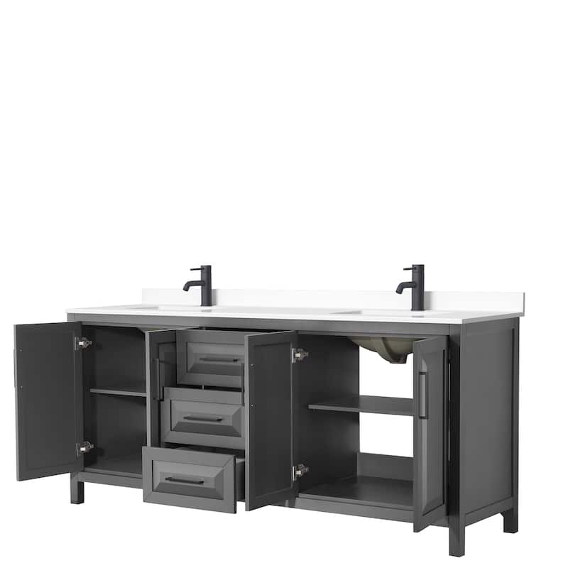 Daria 80 Inch Double Vanity, Cultured Marble Top