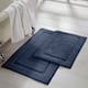 Modern Threads Solid-loop Differently Sized Bathmats (Set of 2) - Navy