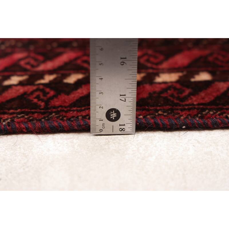 ECARPETGALLERY Hand-knotted Baluch Red Wool Rug - 2'10 x 6'1