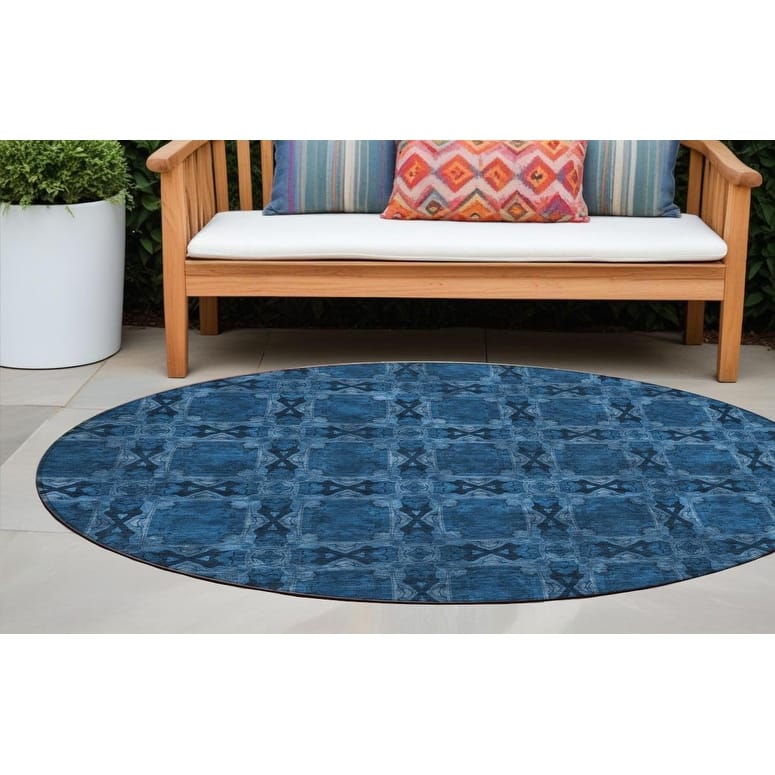 Almix Lush Floral Weather Resistant Versatile Elegance Outdoor Rug - 8' Round - Multi