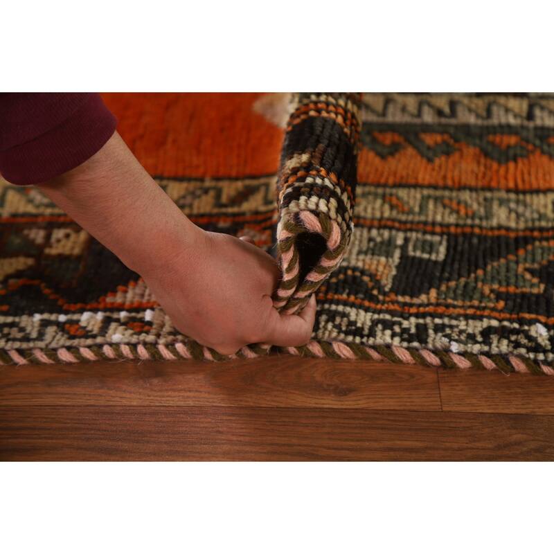 Vegetable Dye Viss Persian Vintage Runner Rug Handmade Wool Carpet - 3'10"x 9'6"